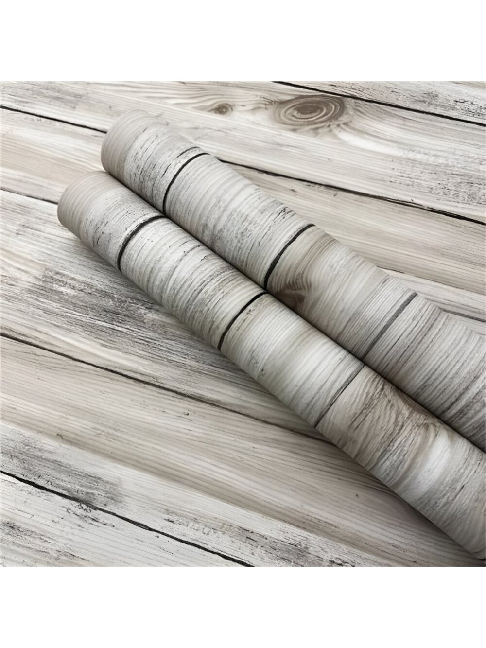 Wood Wallpaper White Grey Shiplap Peel and Stick Wallpaper 15.7"X 118"